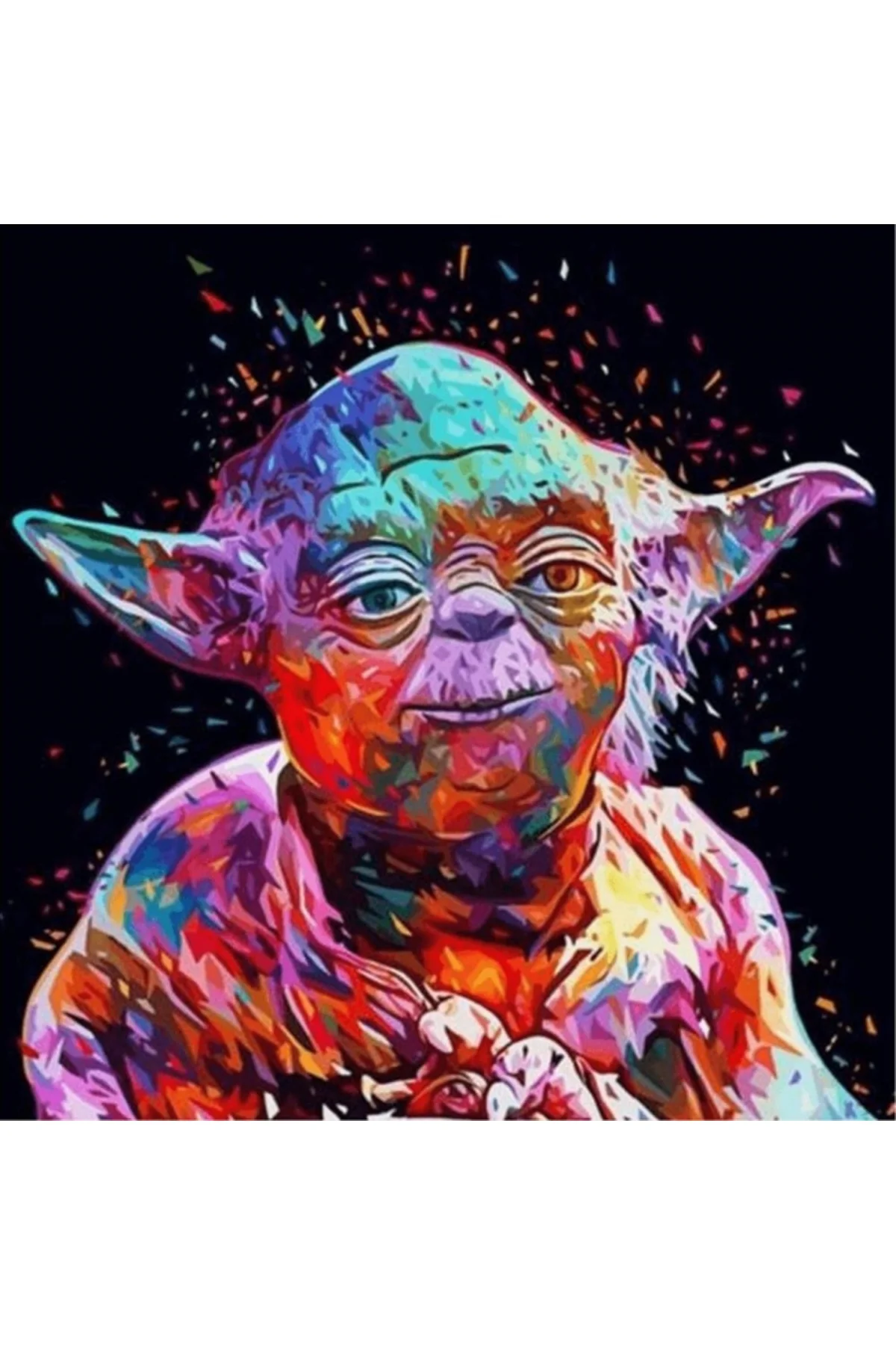 Canvas Starwars Yoda Sayılarla Boyama Seti  Kasnaklı 90 x 110 cm