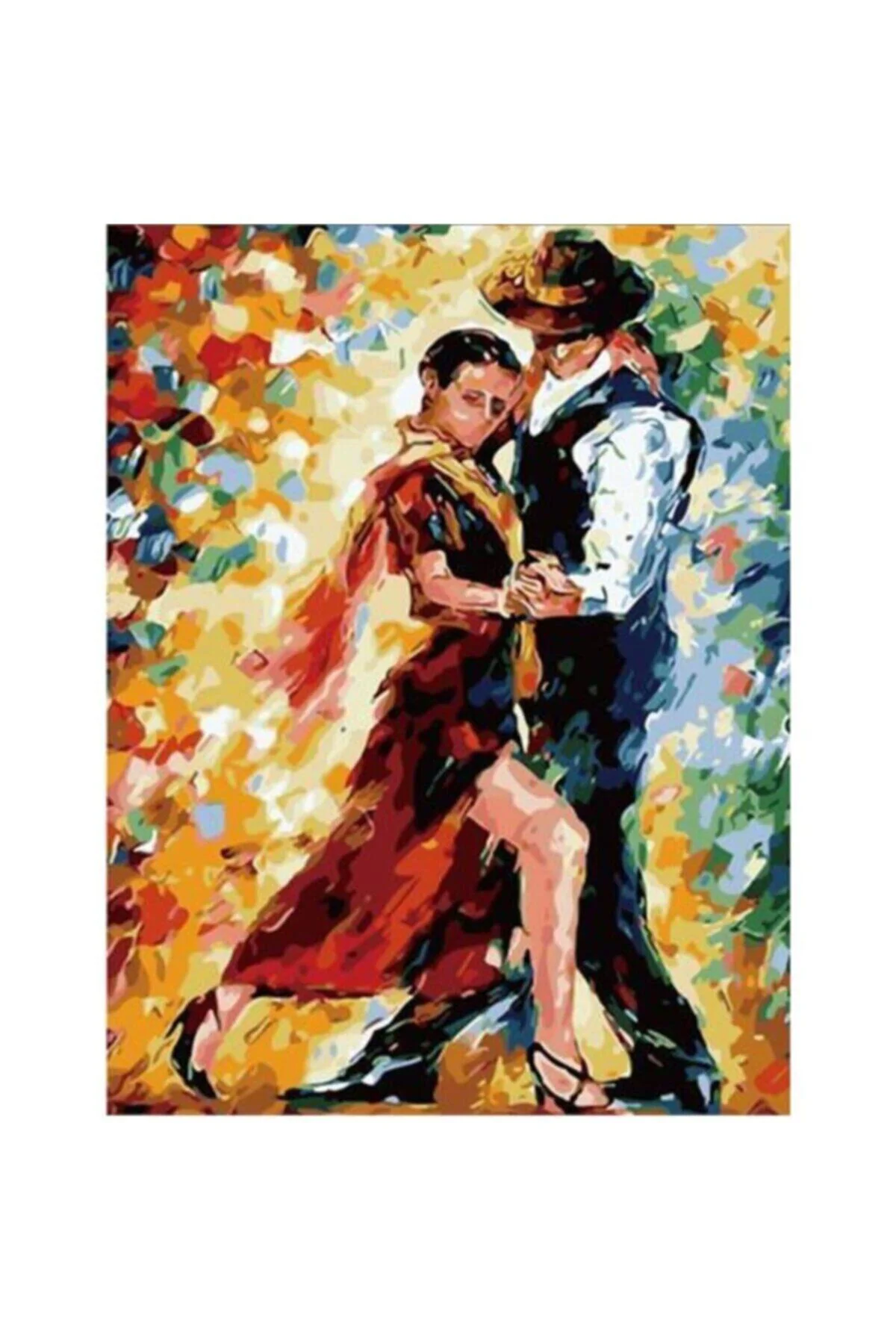 Canvas Tango Aşkı Sayılarla Boyama Seti KASNAKLI DUVARA ASILABİLİ