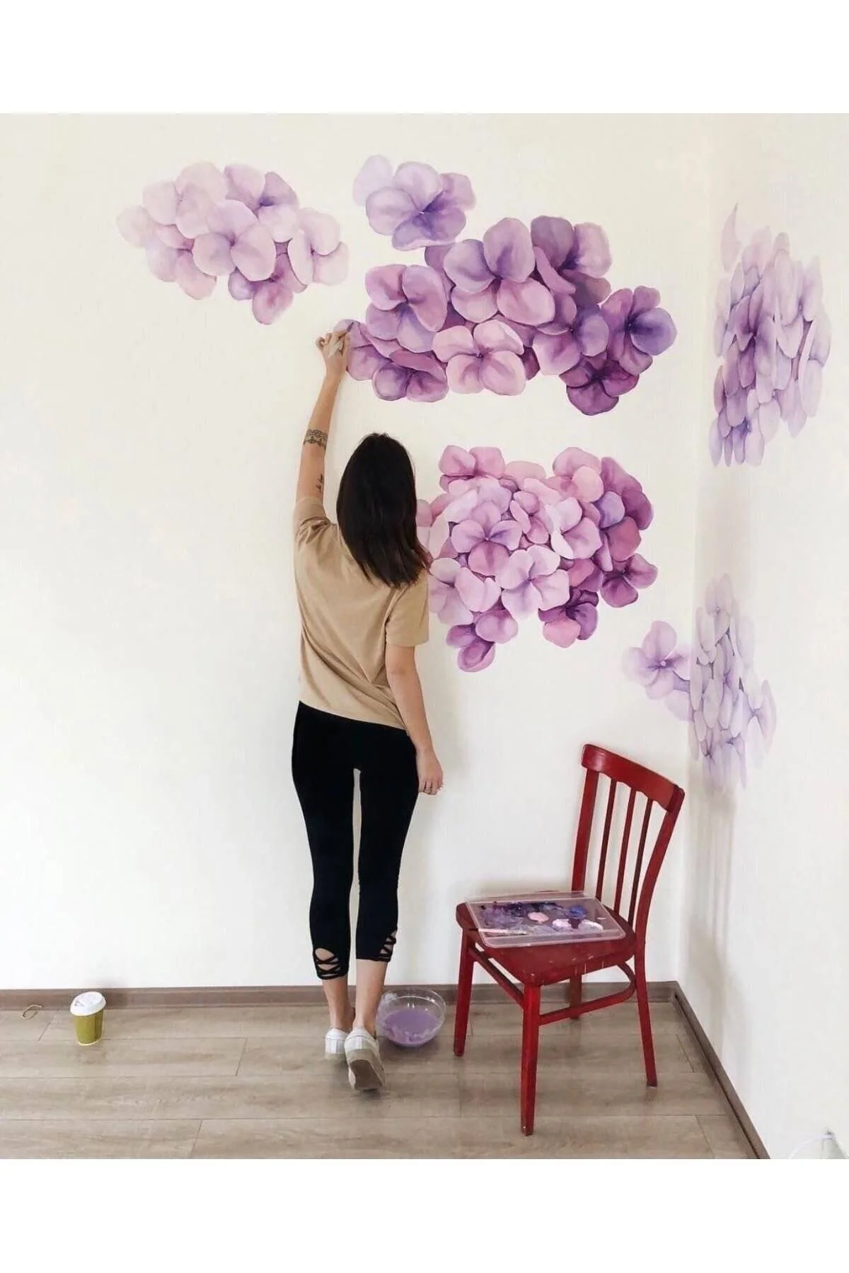 Canvas Tek Aslan Sayılarla Boyama Seti Duvar Sticker Çerçevesiz Rulo