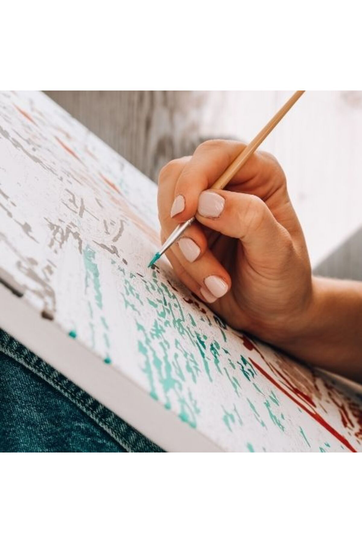 Pilelistore Canvas Türkmen Kızı Sayılarla Boyama Seti  Kasnaklı