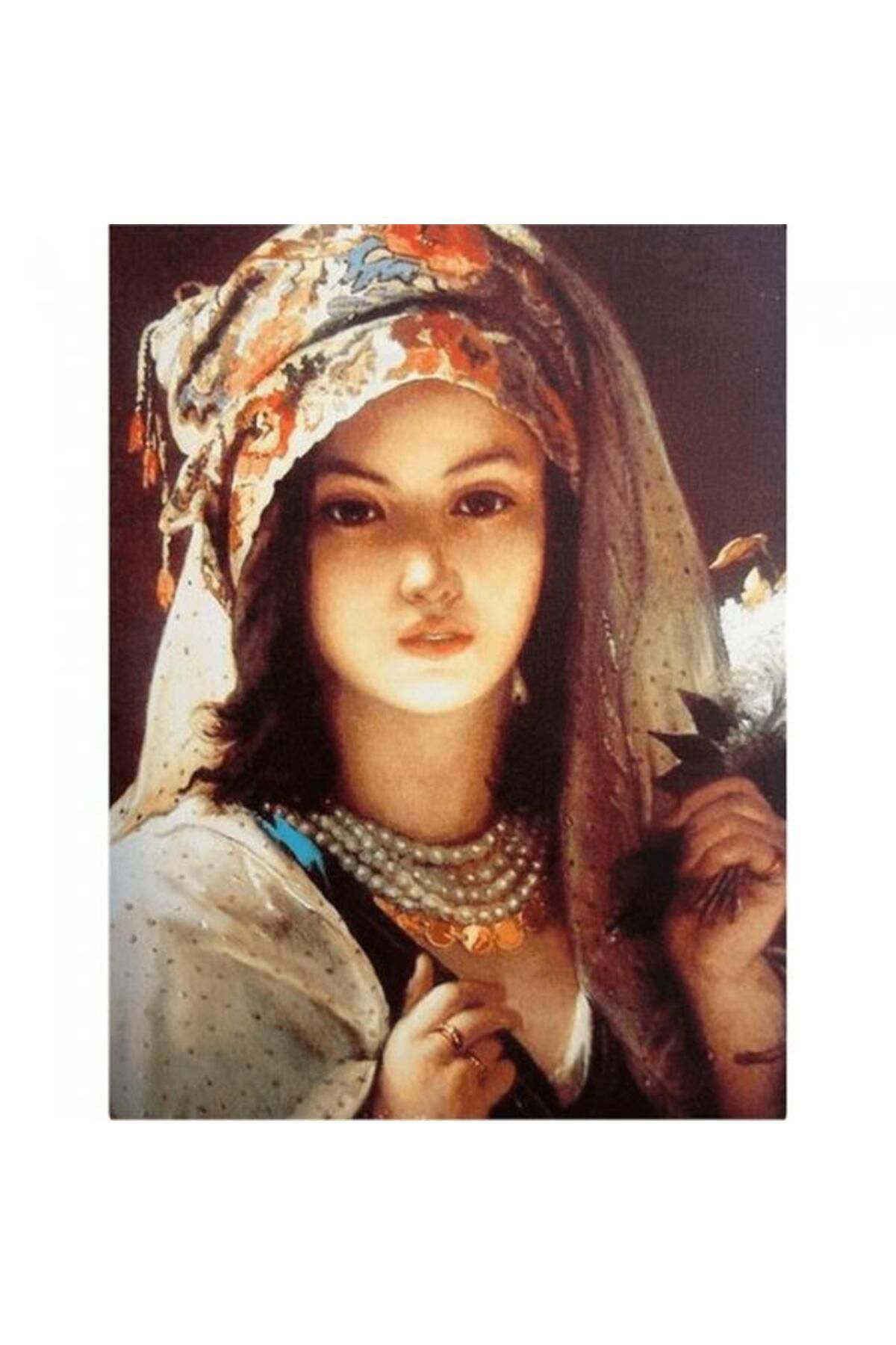 Pilelistore Canvas Türkmen Kızı Sayılarla Boyama Seti  Kasnaklı