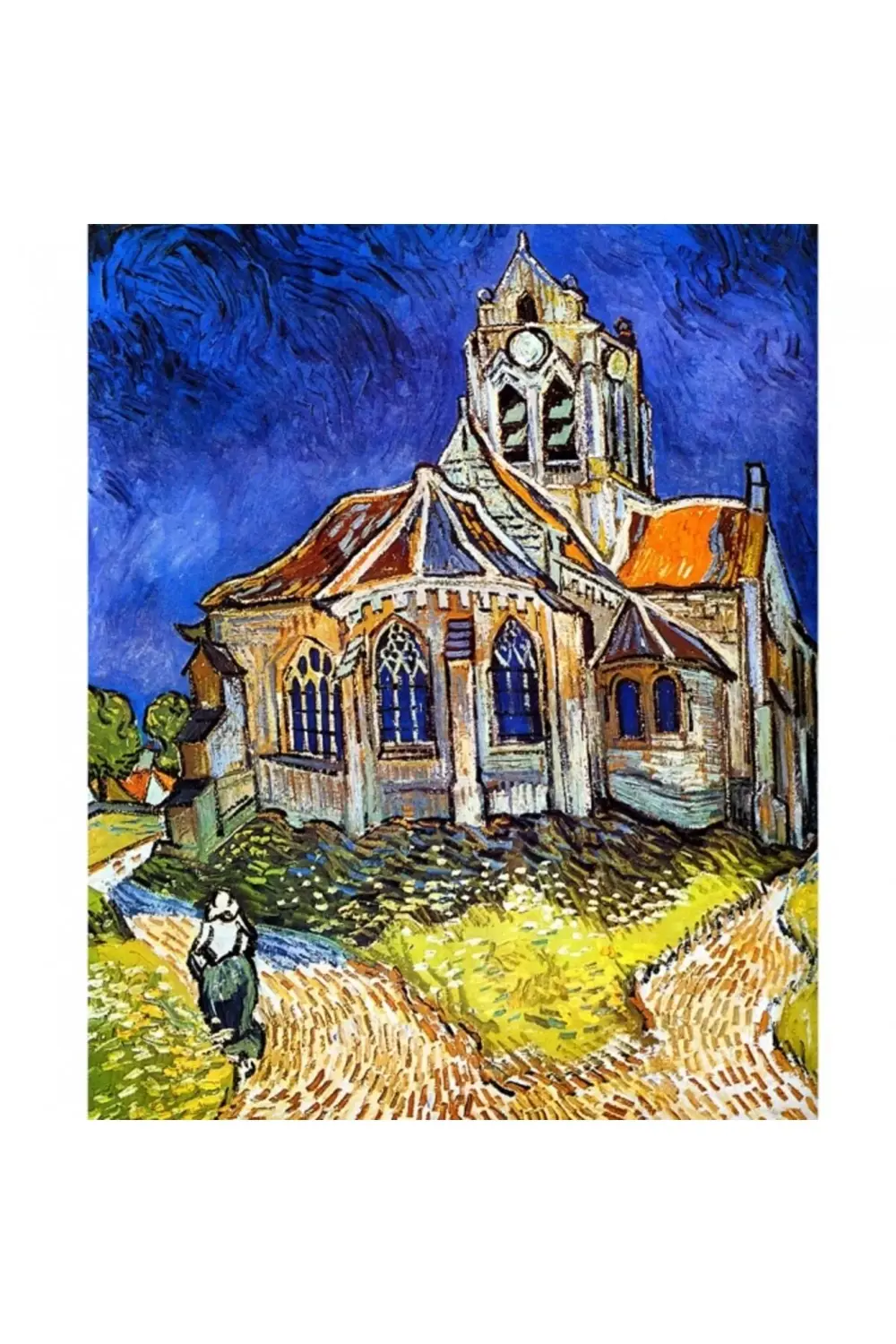 Canvas Van Gogh Auvers'deki Kilise Sayılarla Boyama Seti KASNAKLI