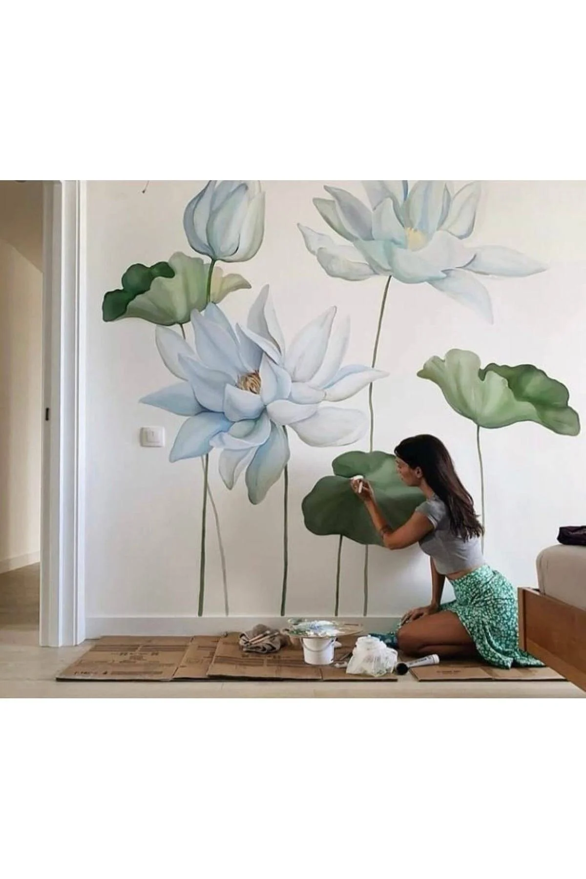 Canvas Van Gogh Badem Çiçekleri Duvar Sticker Rulo 100 X 140 Cm