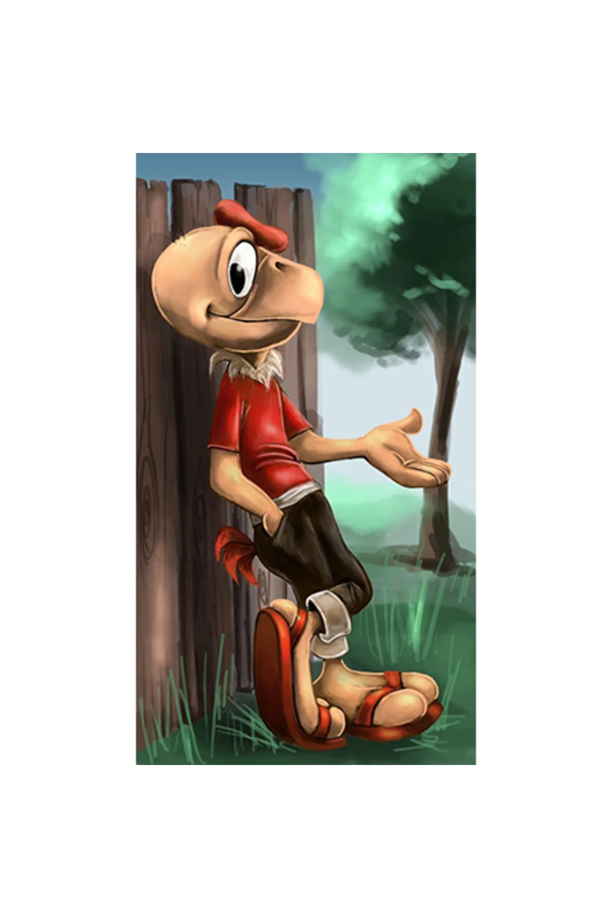 Canvas Yakışıklı Tavuk Sayılarla Boyama Seti  Kasnaklı 70 x 90 cm