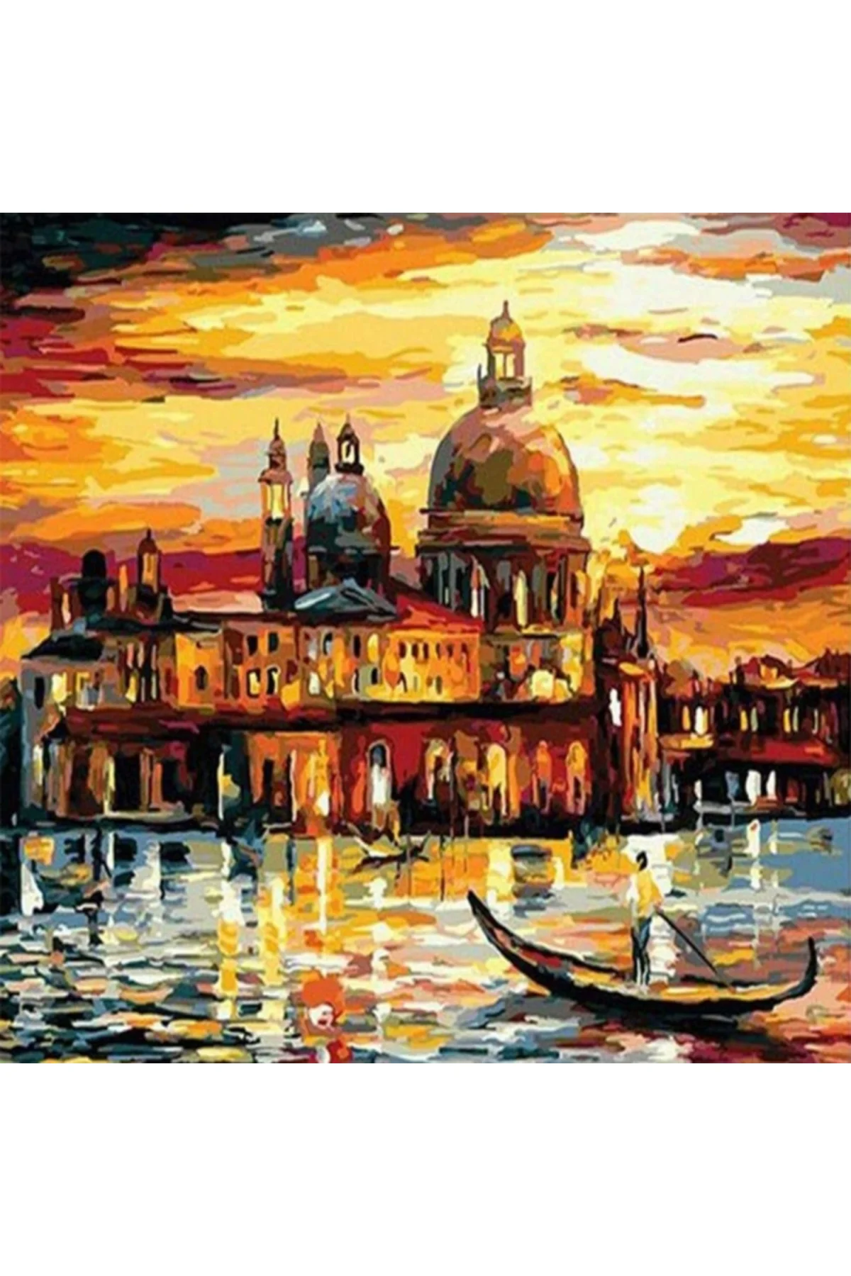 Canvas Yelkenli Dolunaya Doğru Sayılarla Boyama Seti Rulo