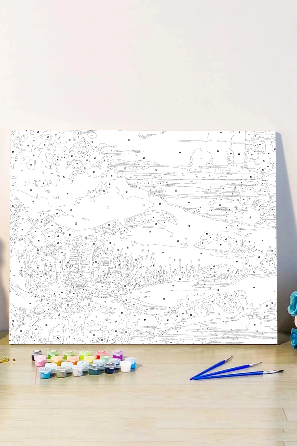 Canvas Yeşil Gözler Sayılarla Boyama Seti Kasnaklı 60 X 75 Cm