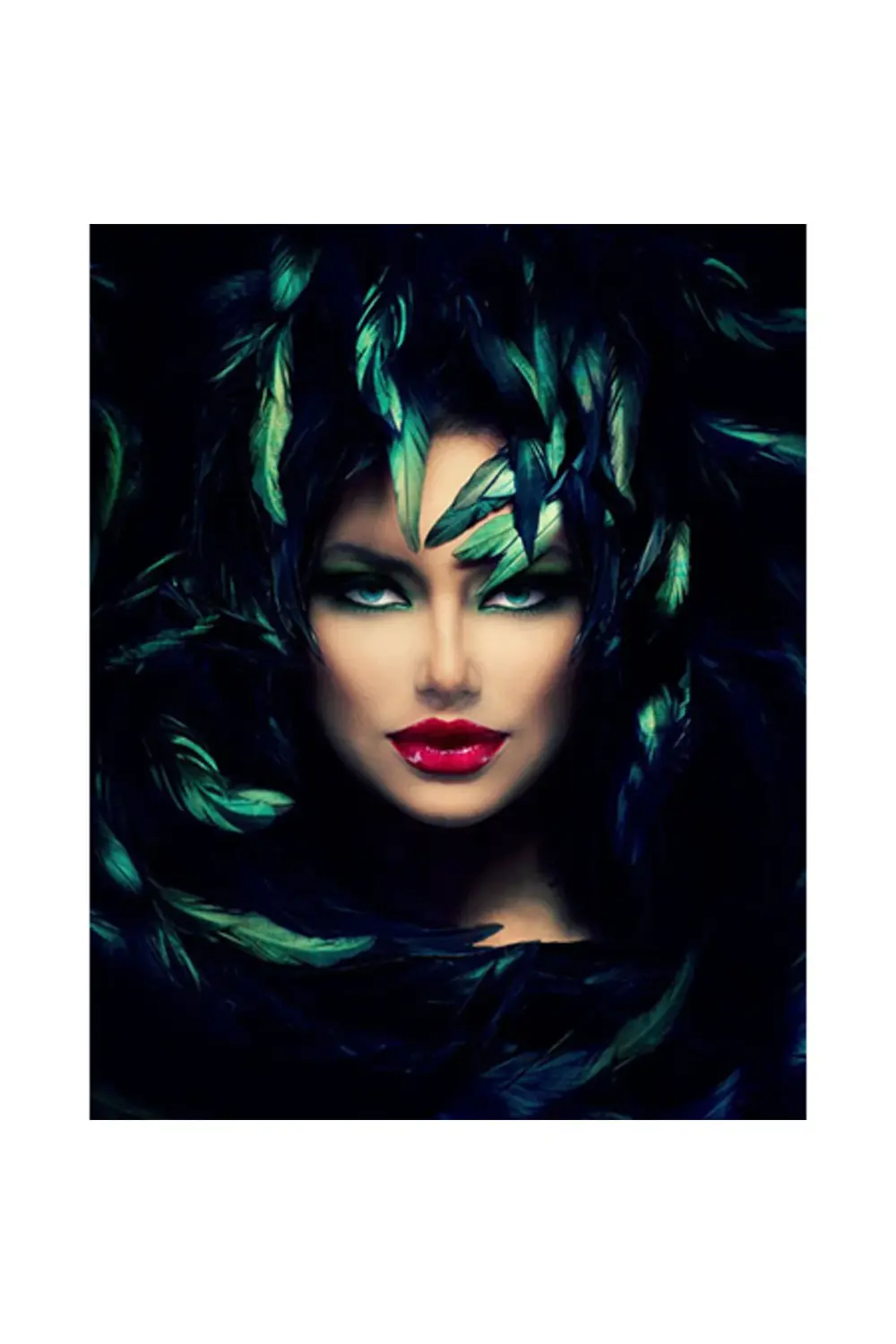 Canvas Yeşil Gözler Sayılarla Boyama Seti KASNAKLI ÇERÇEVELİ