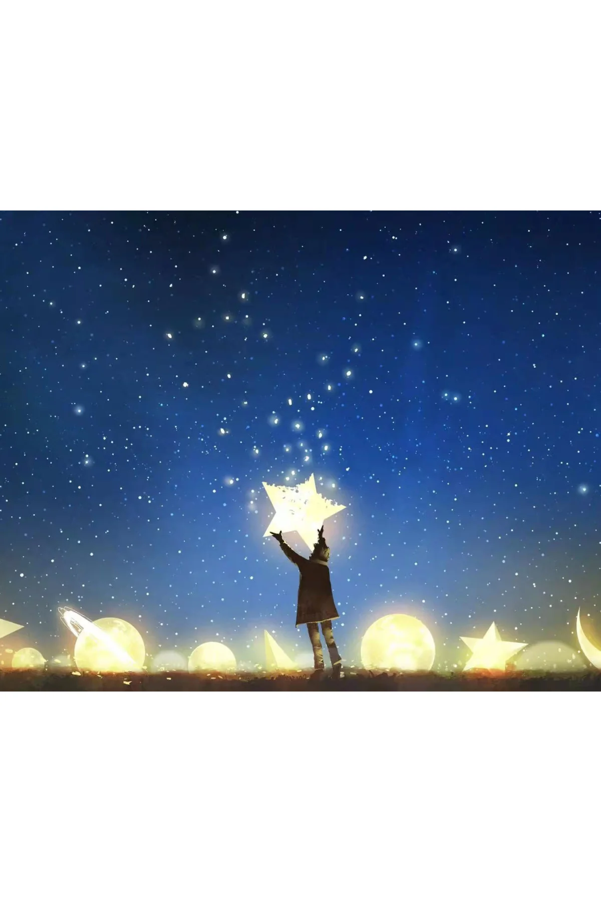 Canvas Yıldızlar Altında Sayılarla Boyama Seti KASNAKLI DUVARA AS