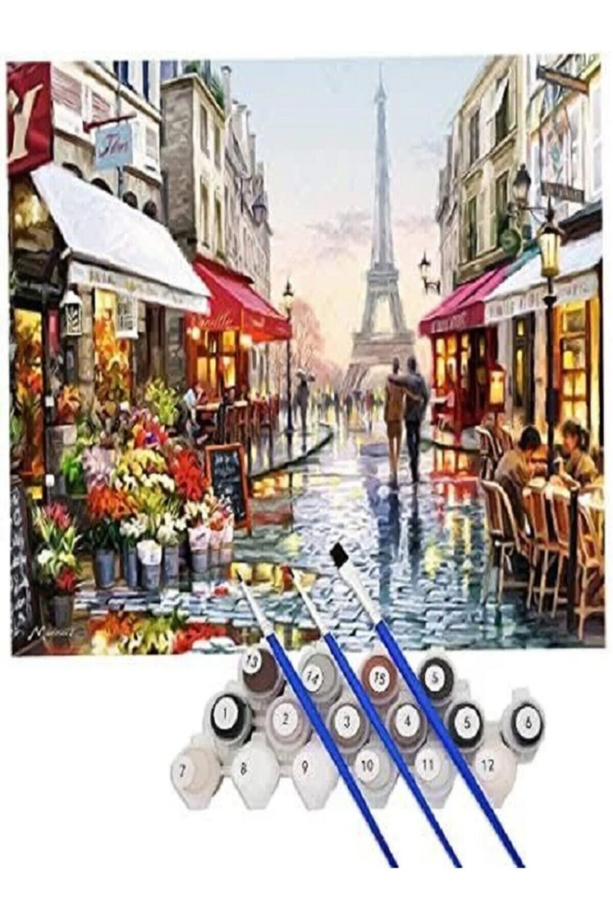 Canvas Zamanda Yolculuk Sayılarla Boyama Seti Kasnaklı 60 X 75 Cm