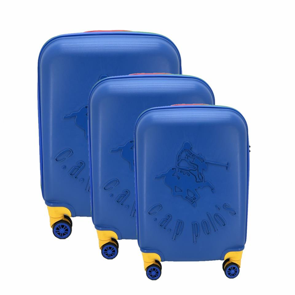 Çanta Yurdu Cap Polo's Polipropilen Üçlü Valiz Set Mavi
