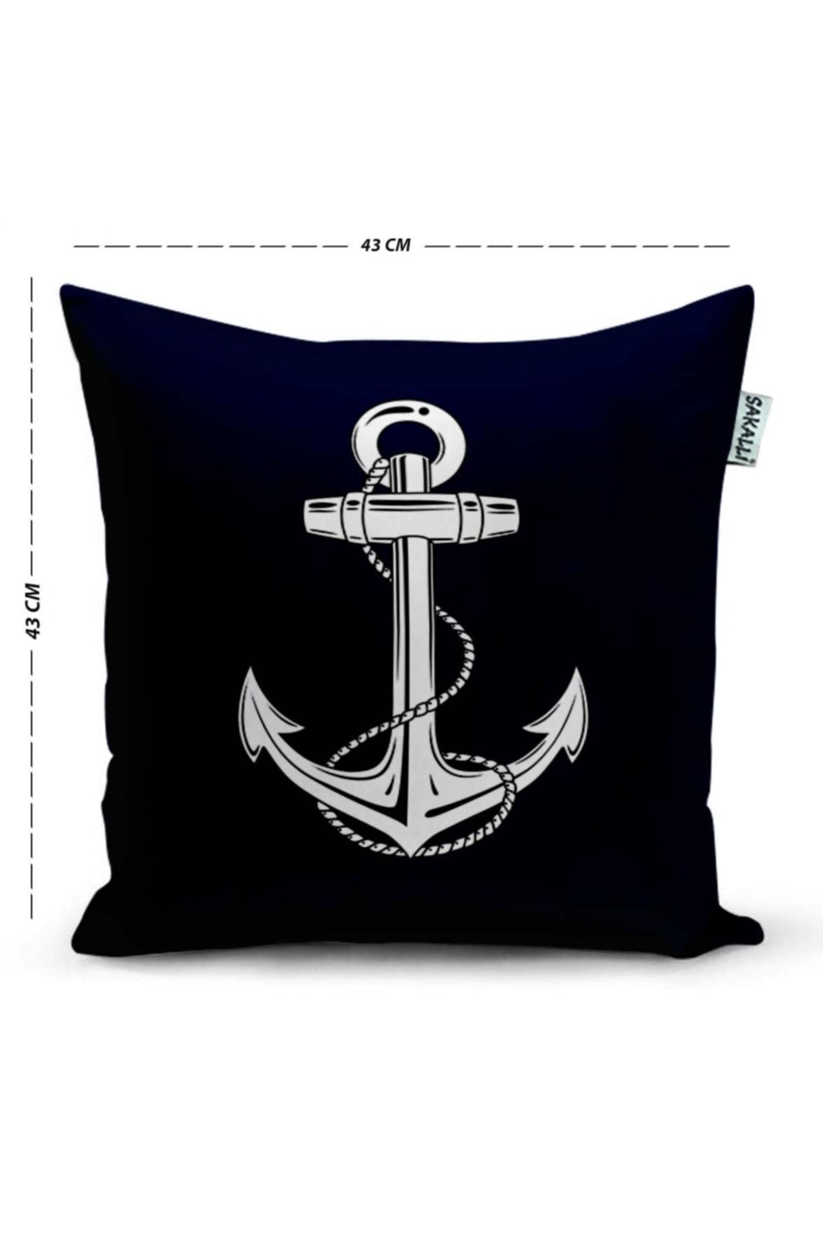 Çapa Desenli 3d Baskılı Dekoratif Kırlent Kılıfı