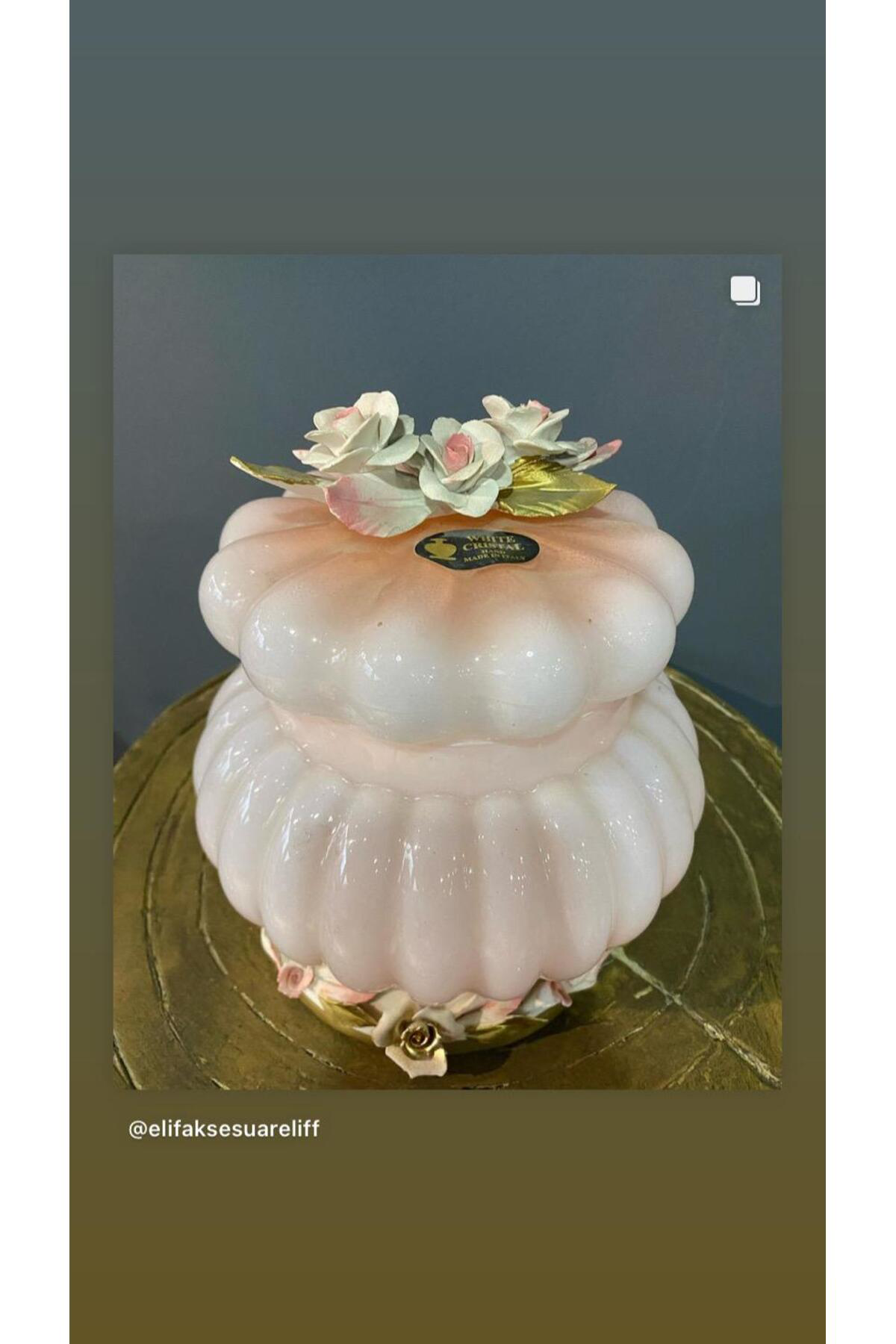 Elif Aksesuar Capodimonte İtalyan Kapaklı Dekoratif Cam Şekerlik