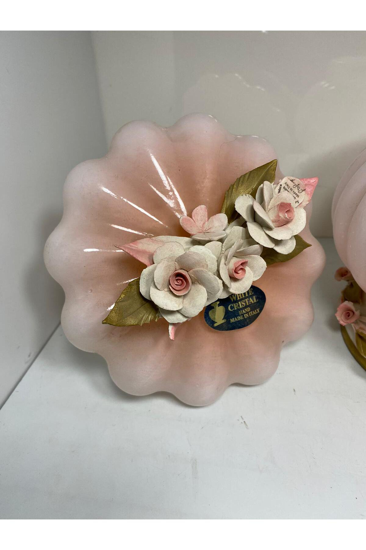 Elif Aksesuar Capodimonte İtalyan Kapaklı Dekoratif Cam Şekerlik