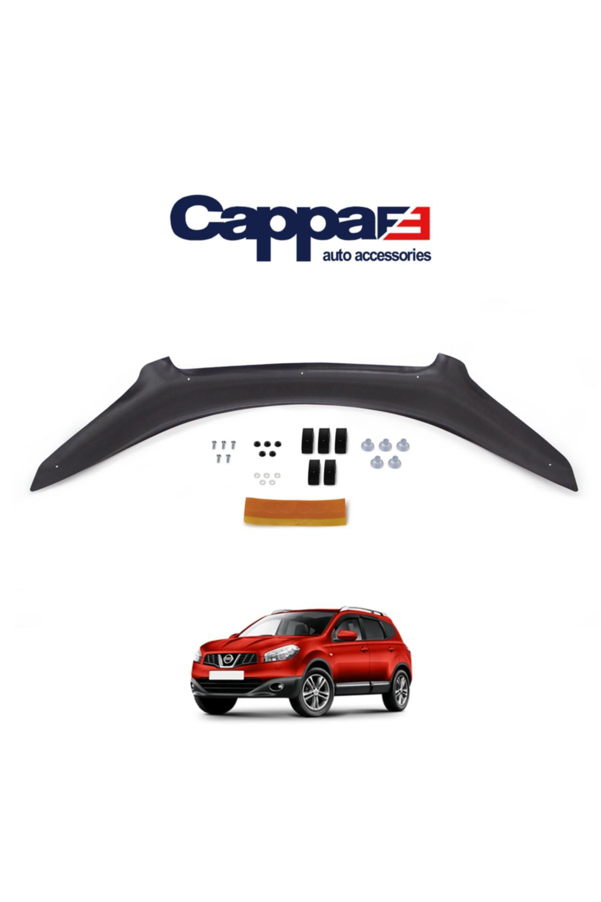 Cappafe Nissan Qashqai Ön Kaput Koruyucu Rüzgarlığı 4mm Akrilik (