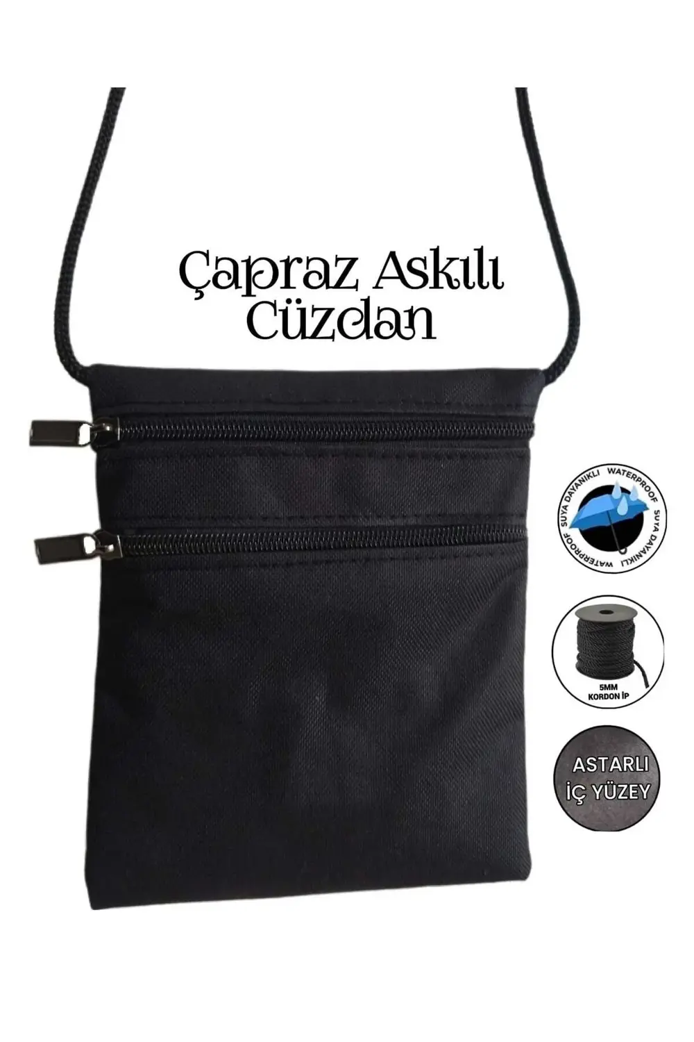 ÇAPRAZ ASKILI CÜZDAN SU GEÇİRMEZ KUMAŞ