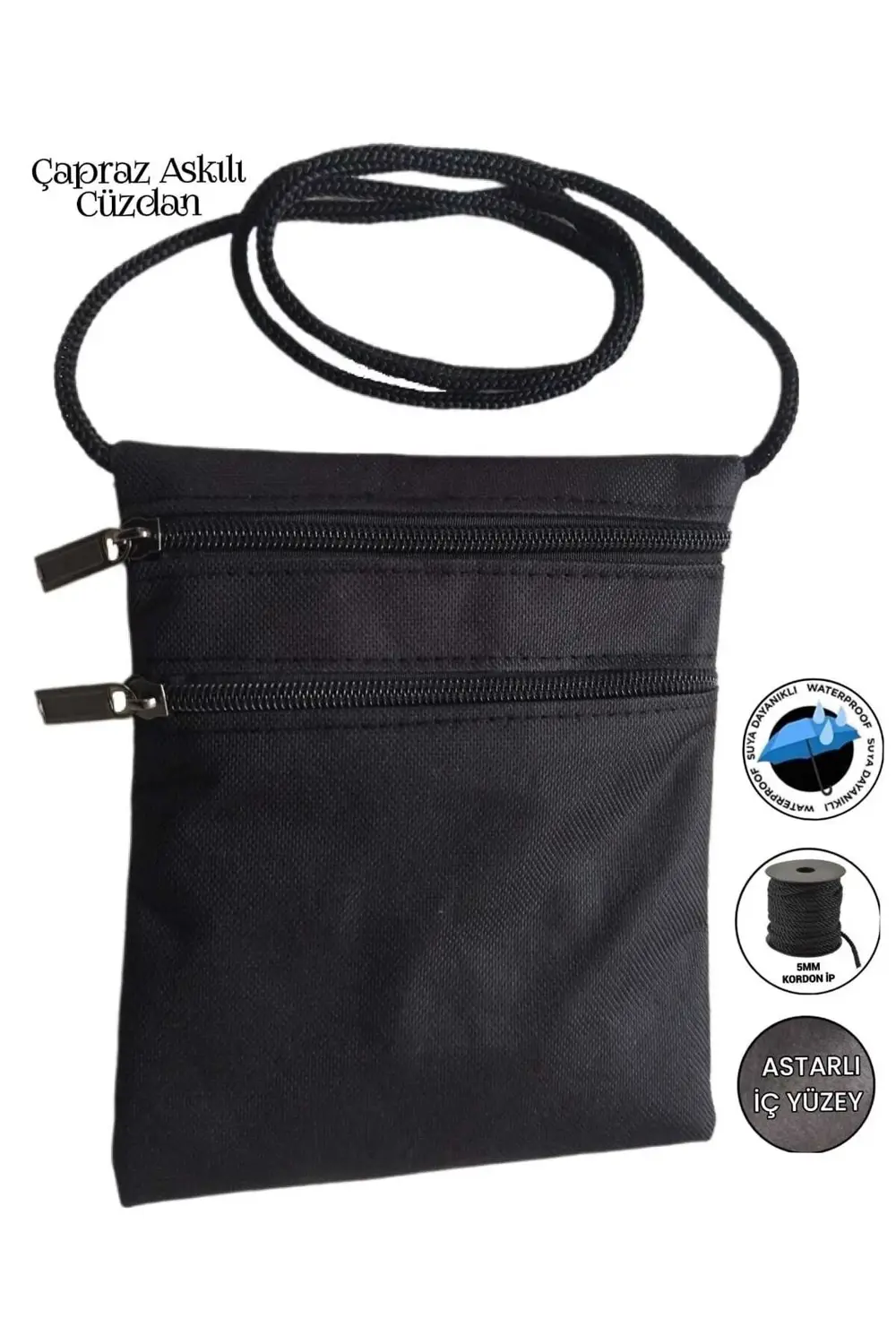 ÇAPRAZ ASKILI CÜZDAN SU GEÇİRMEZ KUMAŞ