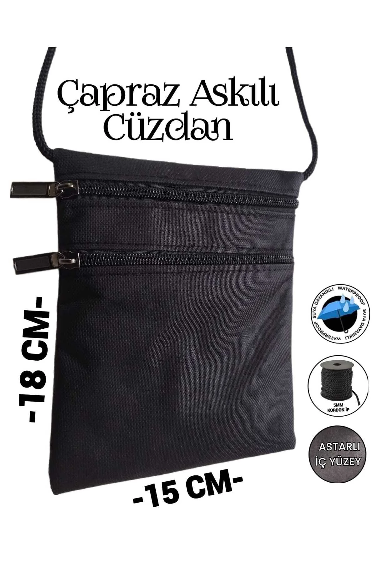 ÇAPRAZ ASKILI CÜZDAN SU GEÇİRMEZ KUMAŞ