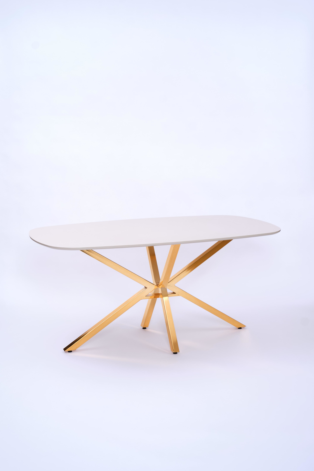 Erezogullari Mobilya Çapraz Kum Beji High Gloss Yemek Masasi 90*160 Cm