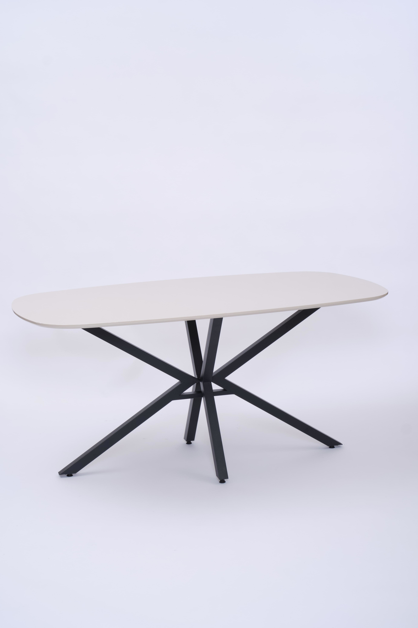 Erezogullari Mobilya Çapraz Kum Beji High Gloss Yemek Masasi 90*160 Cm