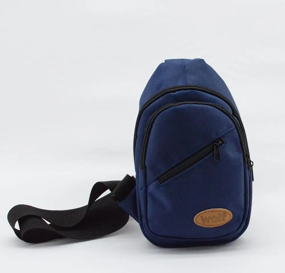 Çapraz Omuz Sırt Çantası Kanvas Kumaş 3 cepli Oval