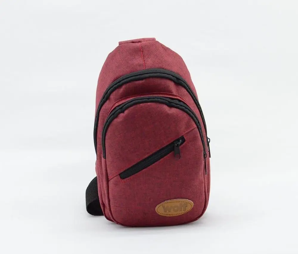 Çapraz Omuz Sırt Çantası Kanvas Kumaş 3 cepli Oval