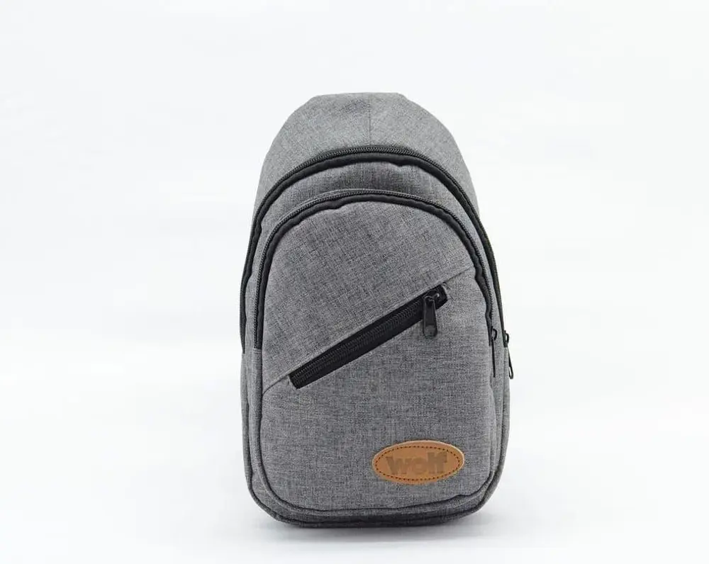 Çapraz Omuz Sırt Çantası Kanvas Kumaş 3 cepli Oval