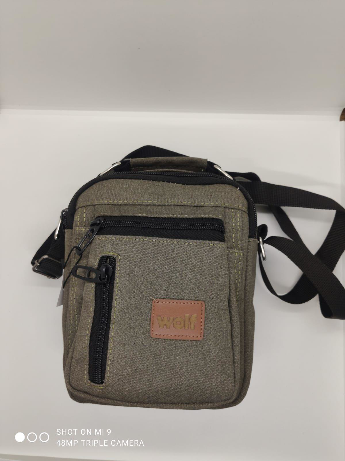 Çapraz Omuz ve El Çantası Kanvas Kumaş 4 Cepli