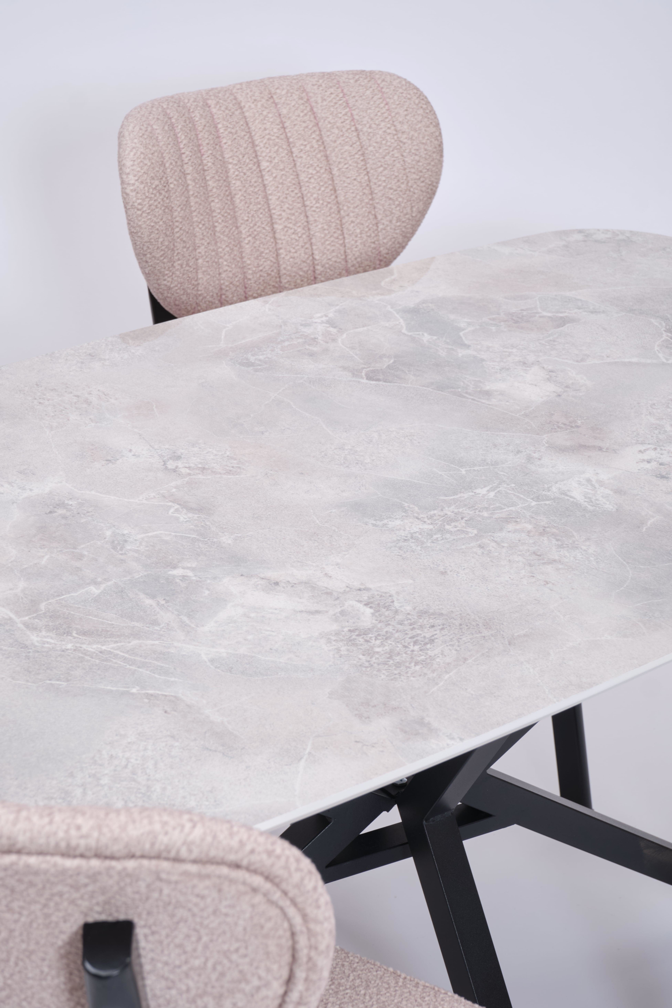 Erezogullari Mobilya Çapraz Star Demir High Gloss Yemek Masa Sandalye Takimi 90X160