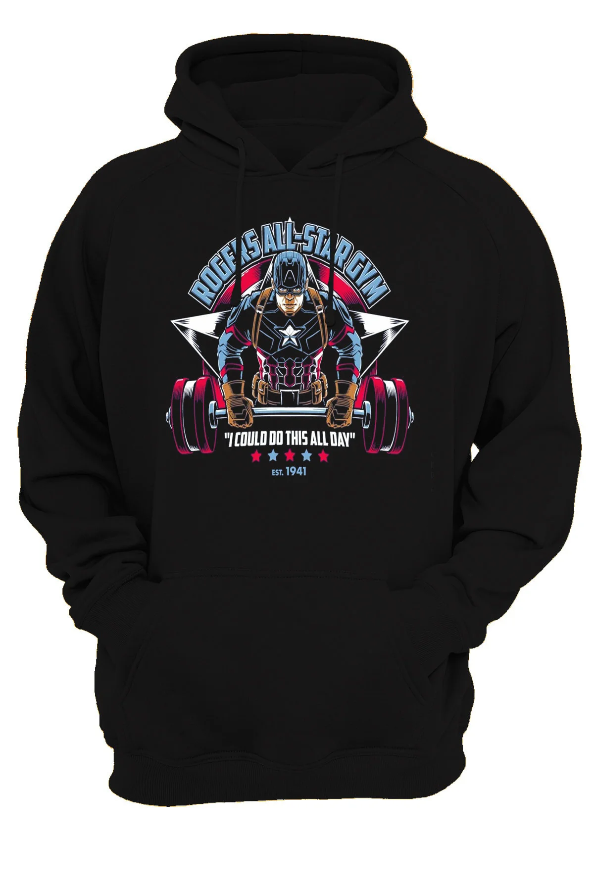 Captain America Gym Baskılı 3 Ipl. Şardonlu, Içi Polar, Kalın(600gr) Hoodie