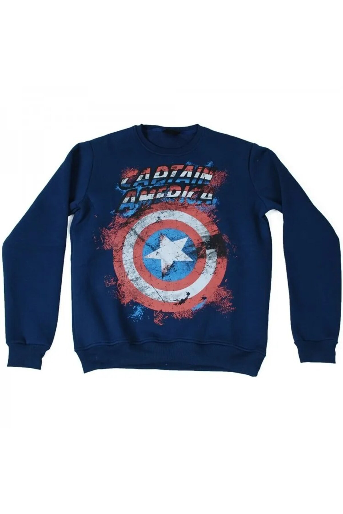 Captain America No:3 Sweatshirt Mavi