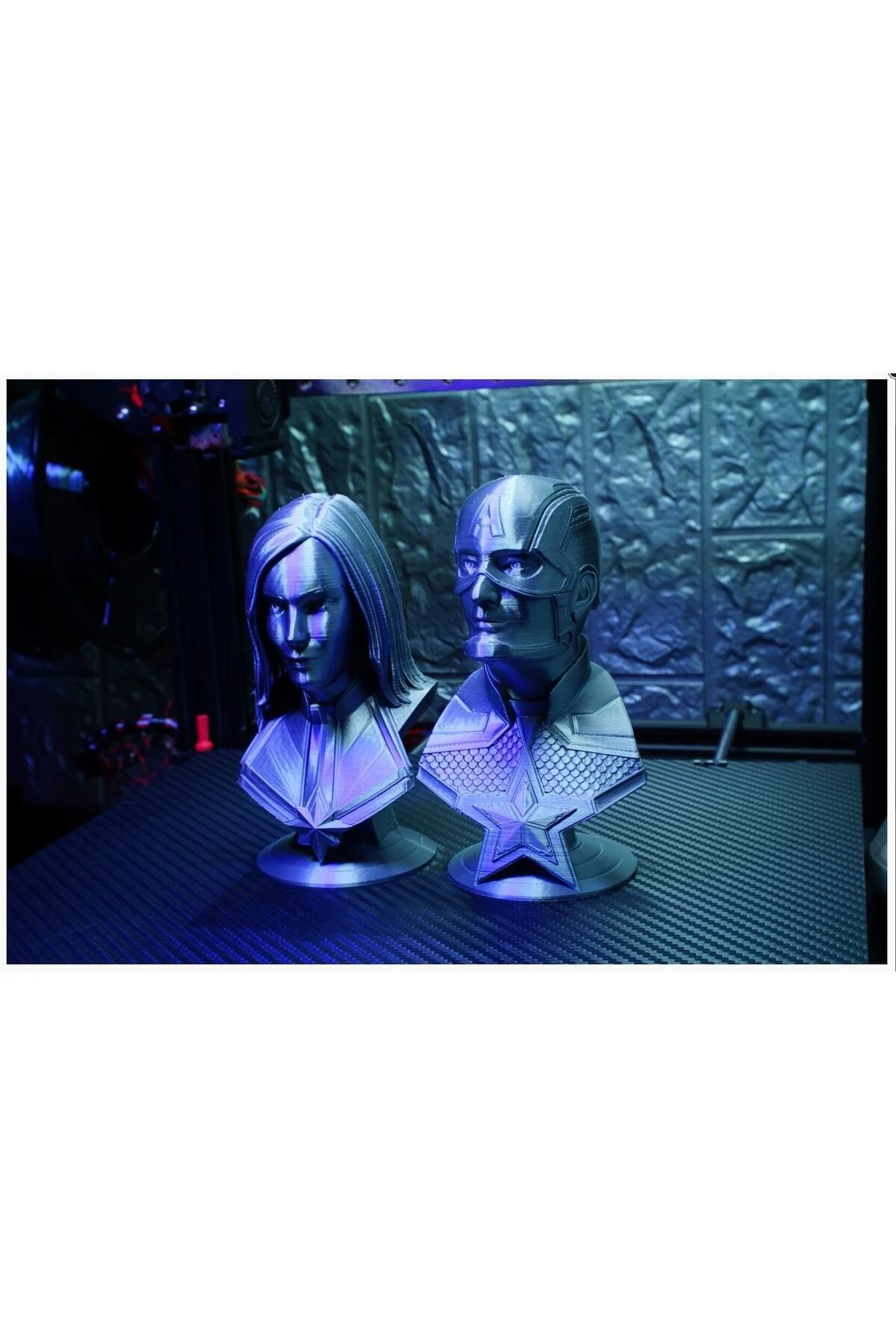 Captain America Ve Marvel Girl Büst 10cm (2'li Paket)