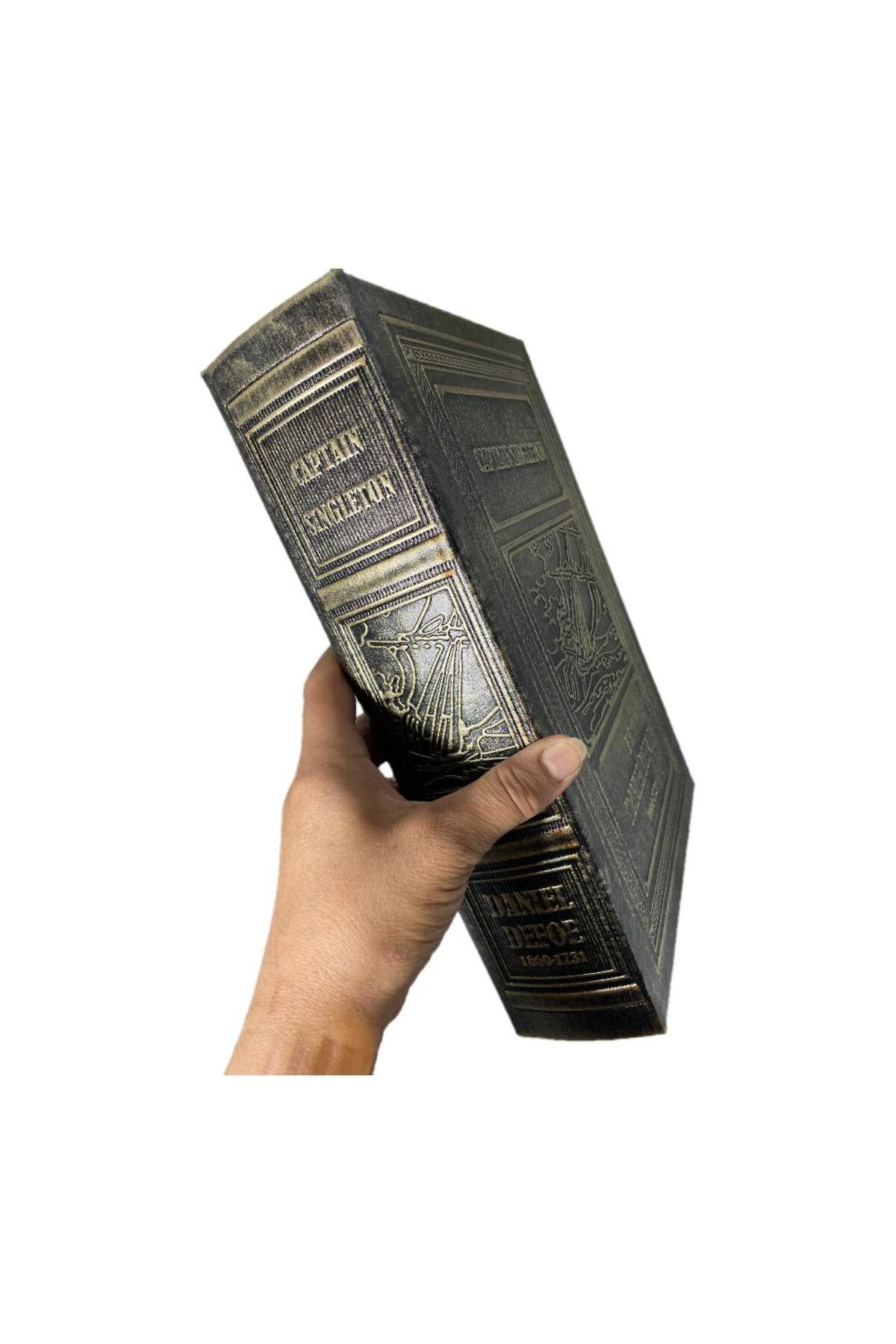 Elif Aksesuar Captain Singleton Ahşap Dekoratif Kitap Kutu