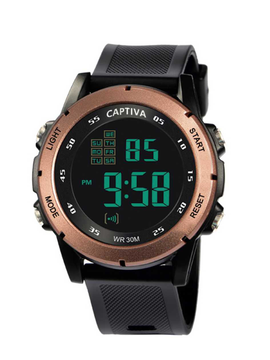 Captiva Digital 30 mt Suya Dayanıklı Işıklı Alarmlı Kronometreli 