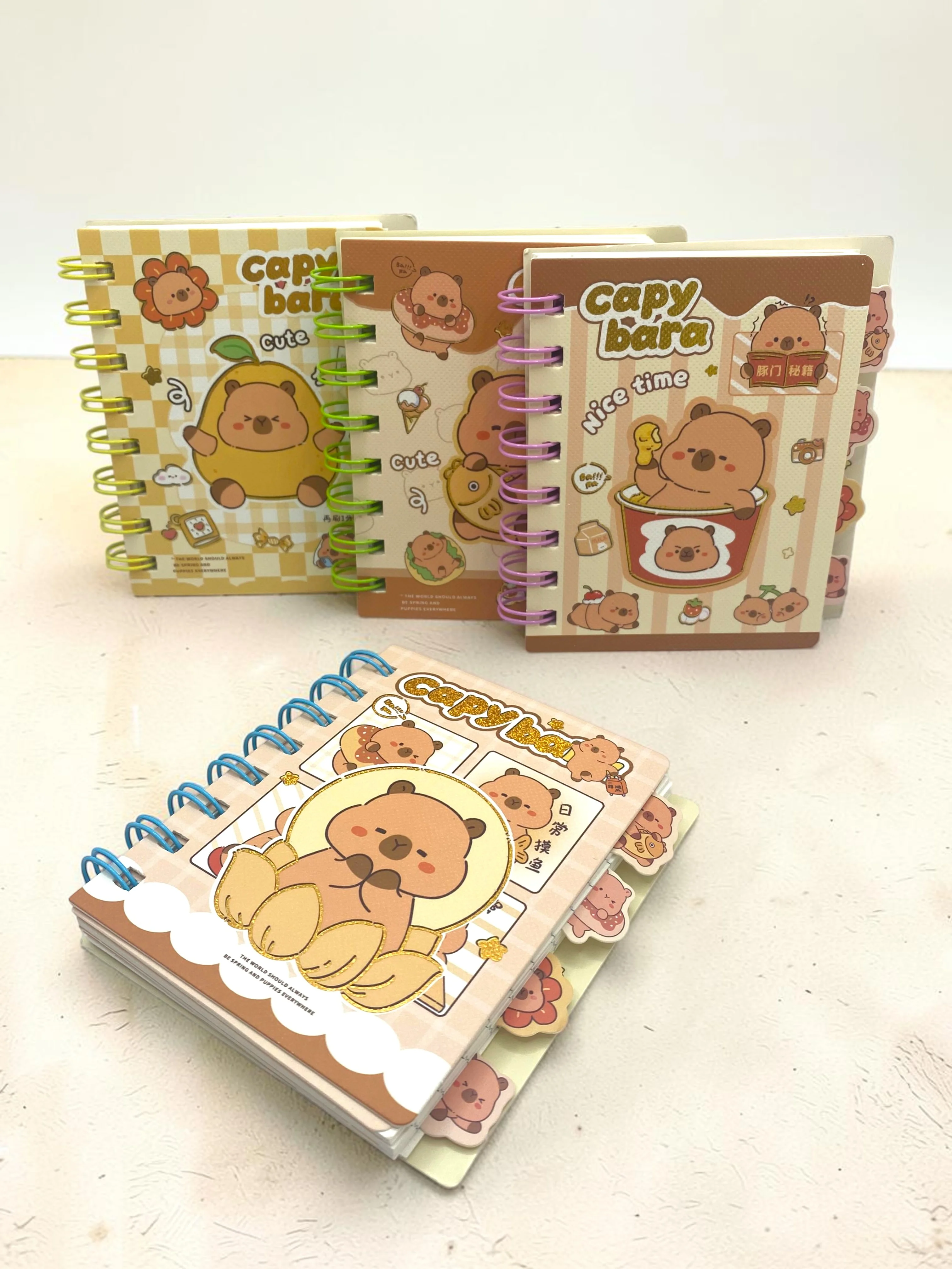Capy Bara Not Defteri - Mini Telli A7 Not Defteri - Mavi