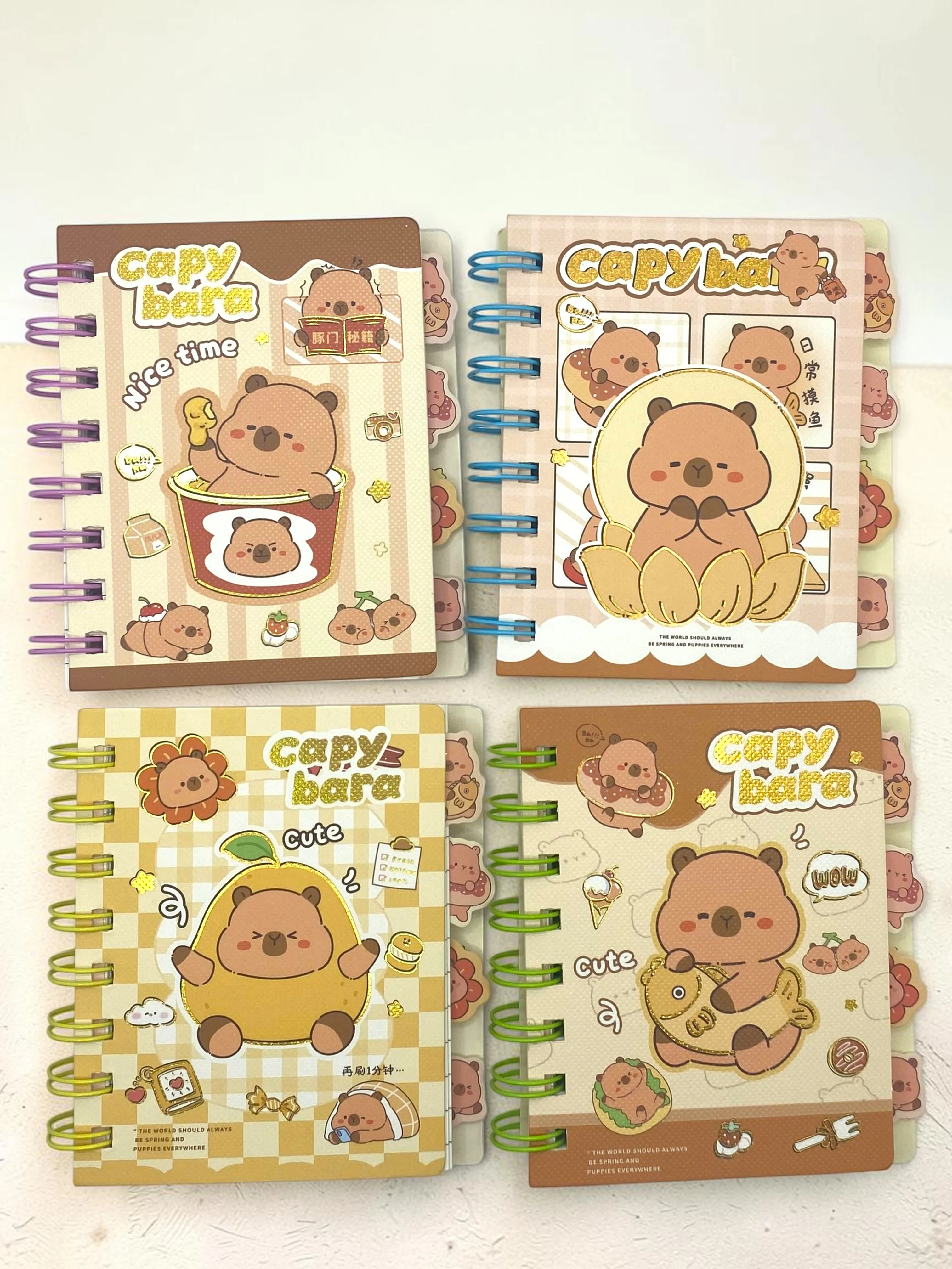 Capy Bara Not Defteri - Mini Telli A7 Not Defteri - Yeşil
