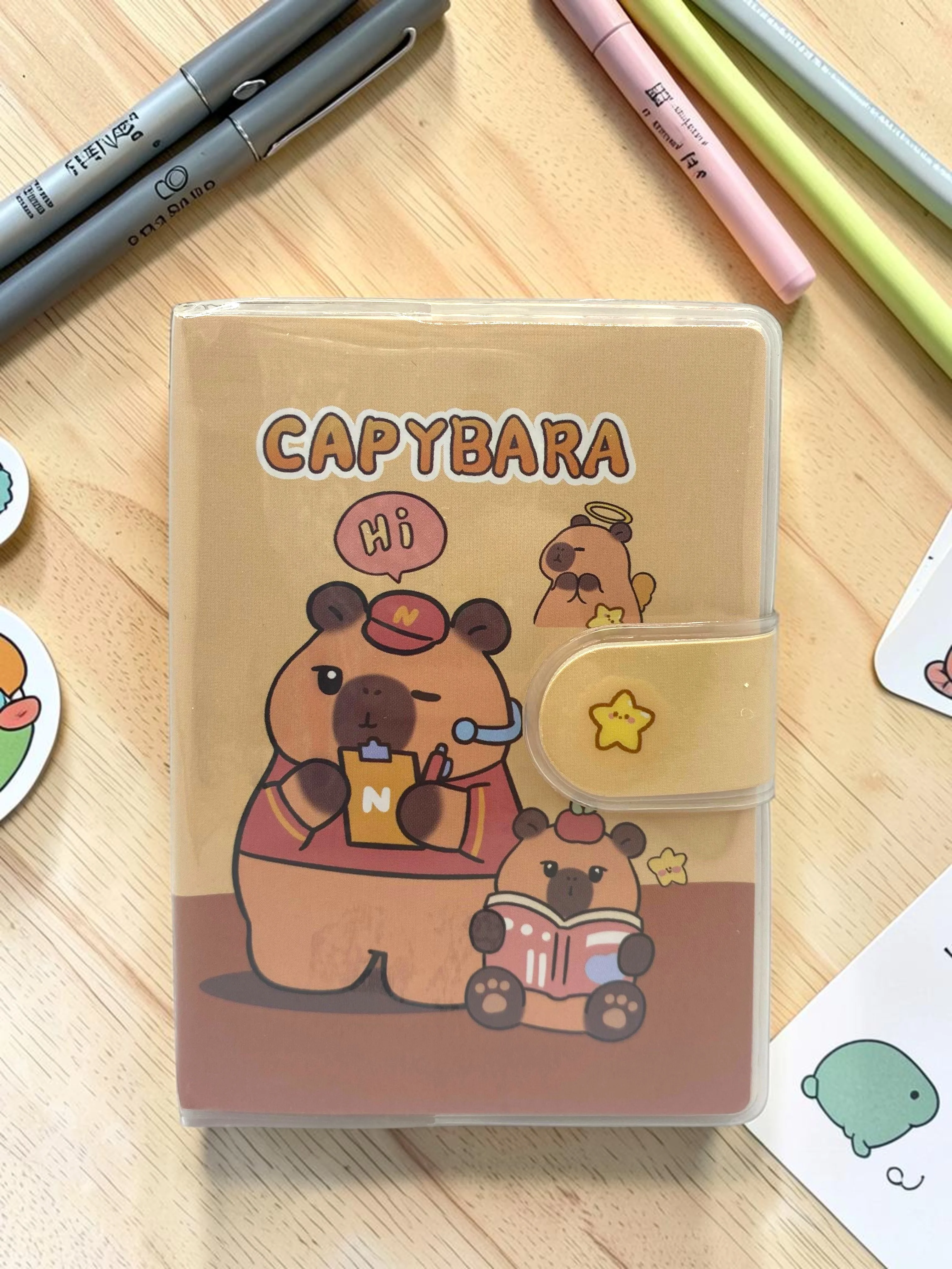 Capybara A7 Not Defteri , Çıt Çıtlı Cep Defteri - Kitap Okuyan Ca