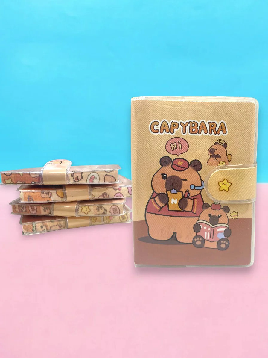 Capybara A7 Not Defteri , Çıt Çıtlı Cep Defteri - Kitap Okuyan Ca