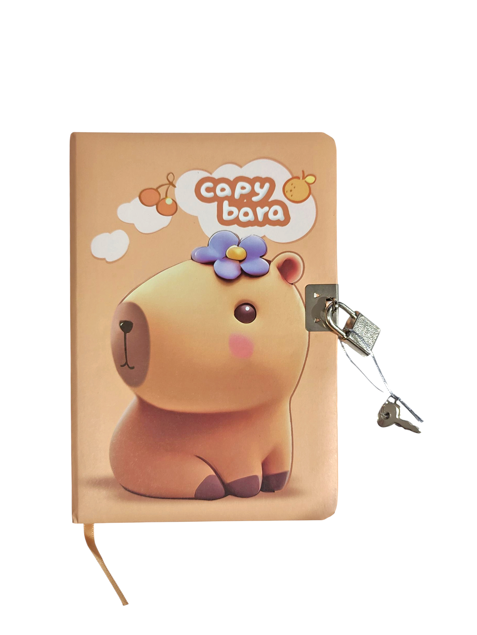 Capybara Hatıra Defteri (Günlük) Kilitli Defter 80 yaprak - Süslü