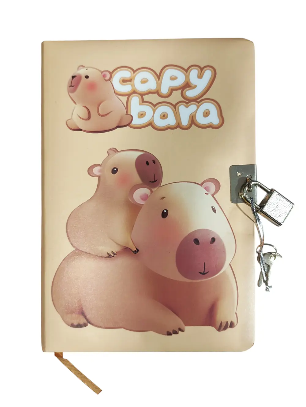 Capybara Hatıra Defteri (Günlük) Kilitli Defter 80 yaprak - Sweet