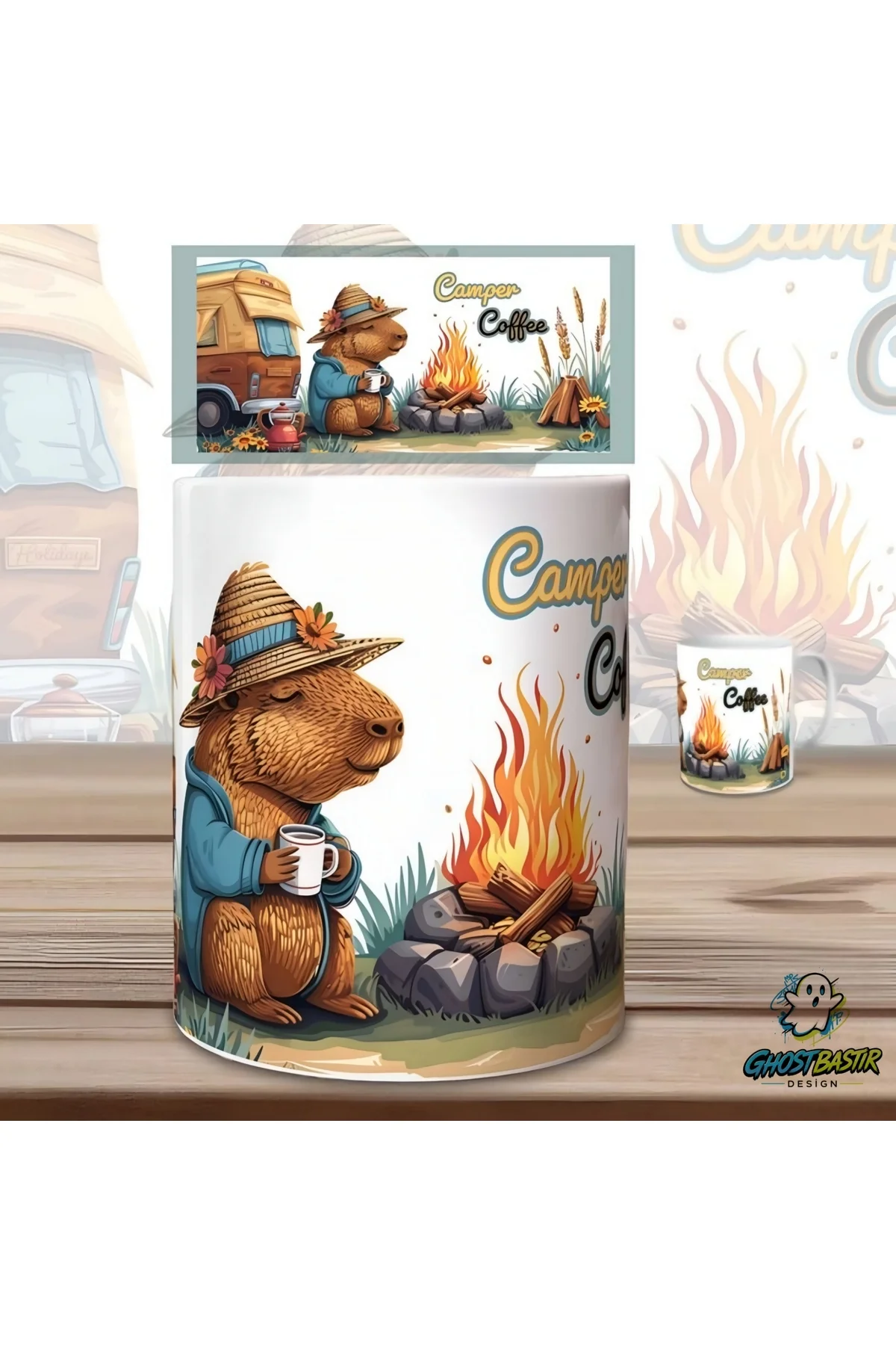 Capybara Kampçı Kupa Bardak | Tek Adet K0534