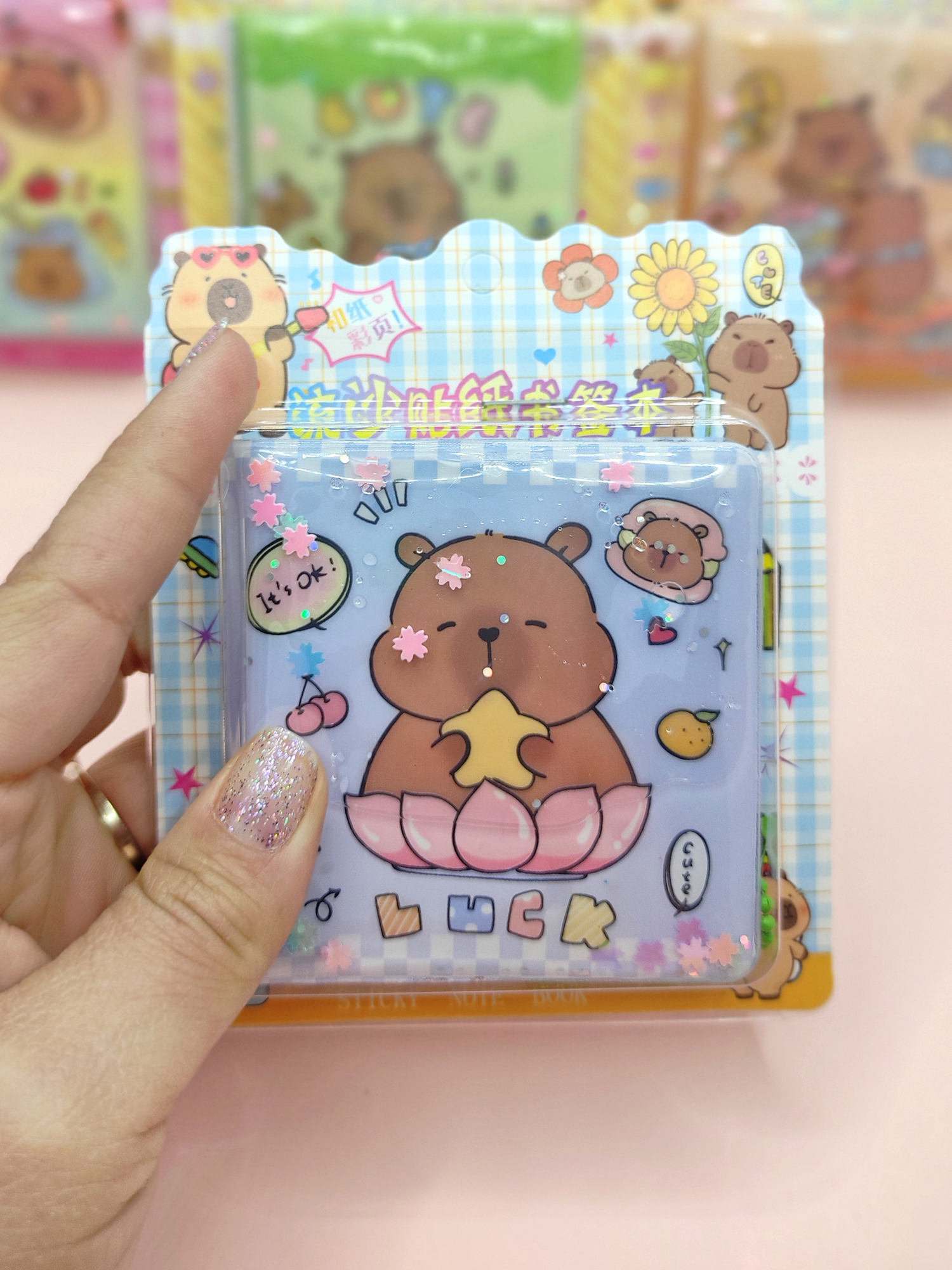 Capybara Sulu Pullu Anahtarlıklı Stickerlı Kapibara Not Defteri ( Capybara Sulu Pullu Anahtarlıklı Stickerlı Kapibara Not Defteri (