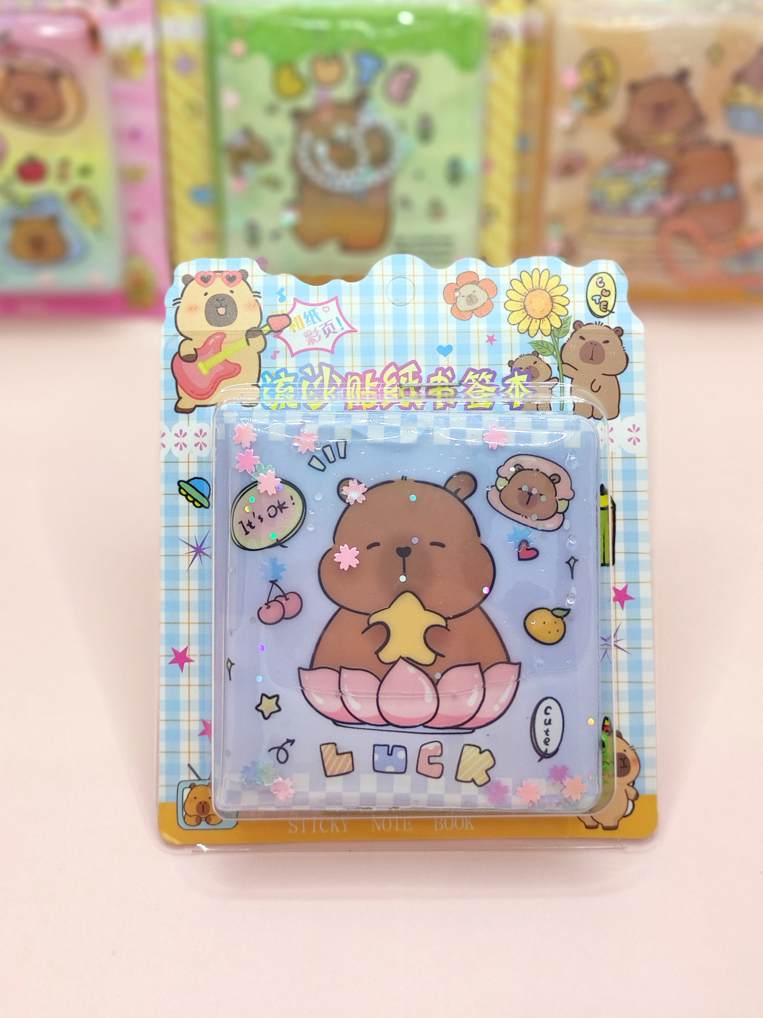 Capybara Sulu Pullu Anahtarlıklı Stickerlı Kapibara Not Defteri ( Capybara Sulu Pullu Anahtarlıklı Stickerlı Kapibara Not Defteri (