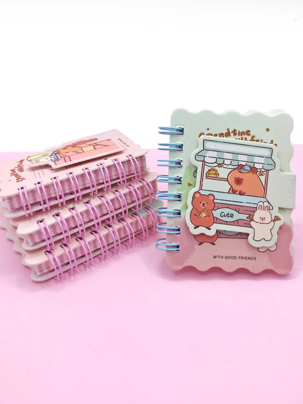 Capybara Tavşan Ayı Cırtlı Cep Boy Mini Not Defteri (7x8 cm) -Mav