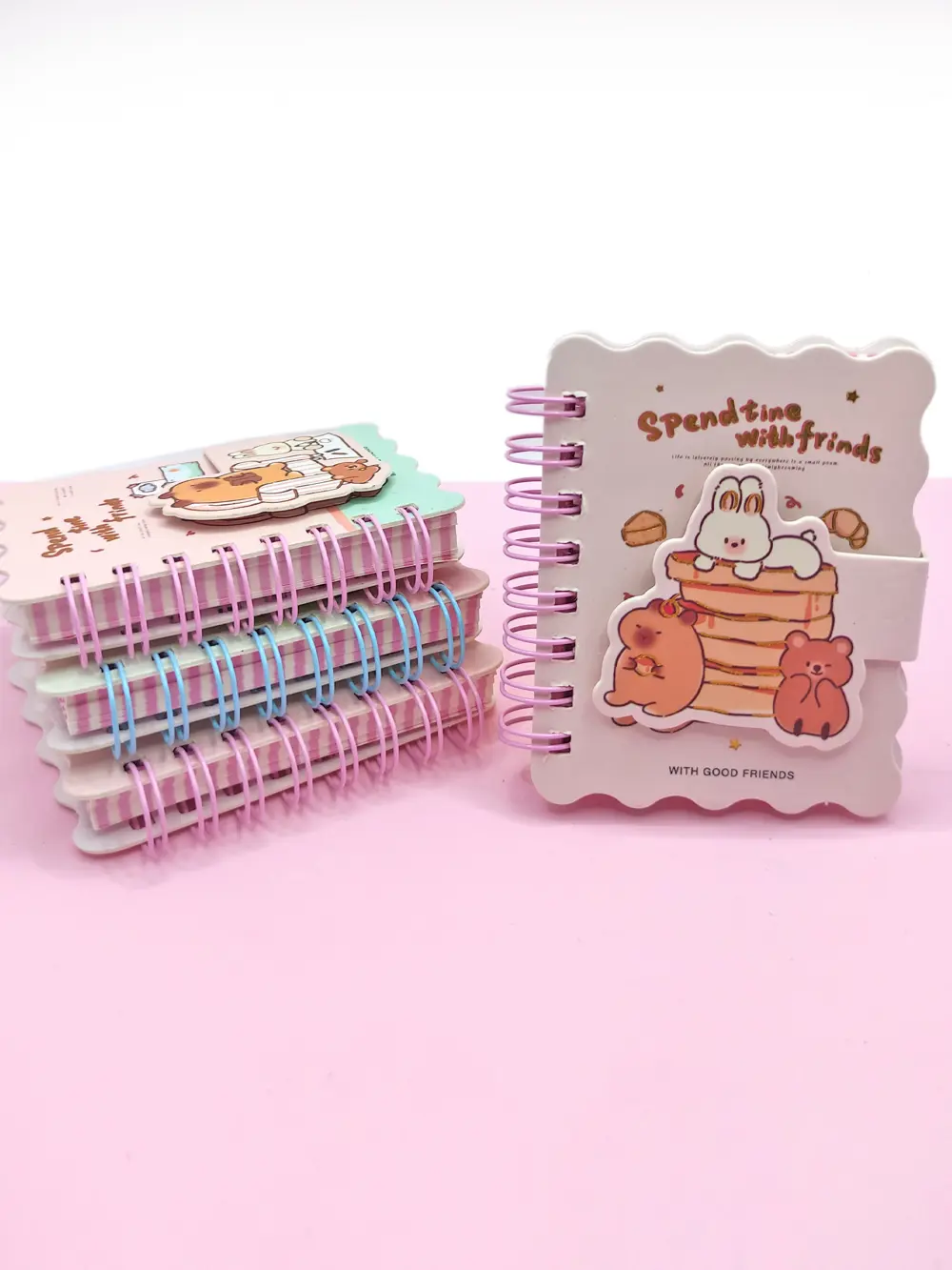Capybara Tavşan Ayı Cırtlı Cep Boy Mini Not Defteri (7x8 cm) - Be