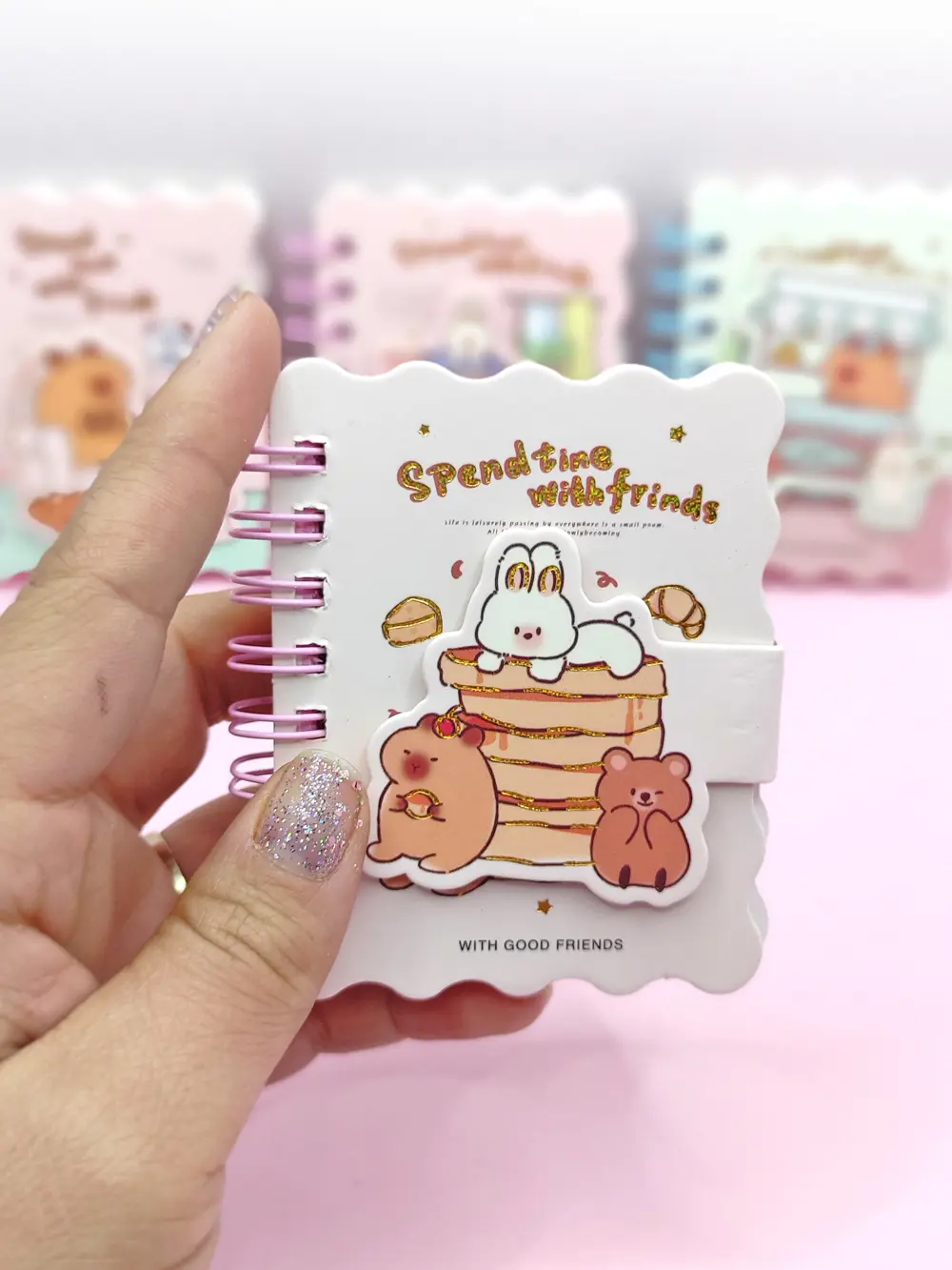 Capybara Tavşan Ayı Cırtlı Cep Boy Mini Not Defteri (7x8 cm) - Be