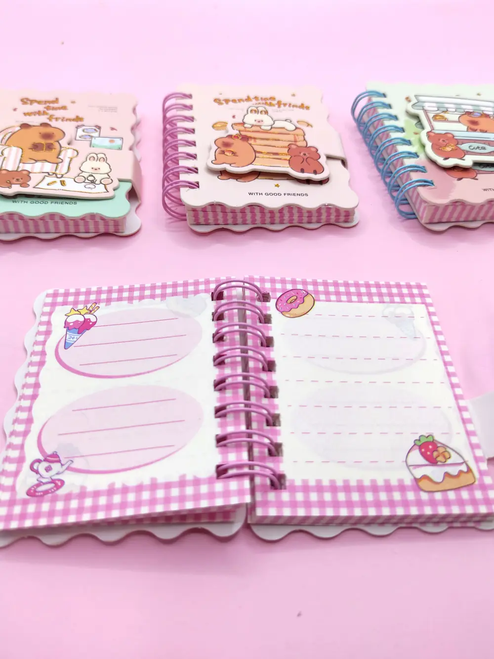 Capybara Tavşan Ayı Cırtlı Cep Boy Mini Not Defteri (7x8 cm) -Mav