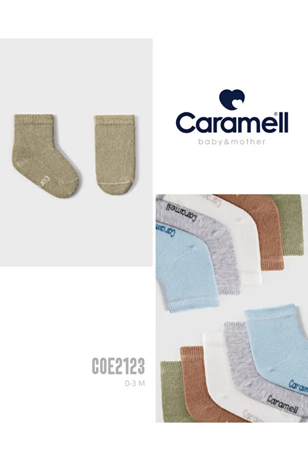 Caramel Pamuklu Erkek Bebek 5'li Çorap 0-3 Ay CRML.COE2123 Caramel Pamuklu Erkek Bebek 5'li Çorap 0-3 Ay CRML.COE2123