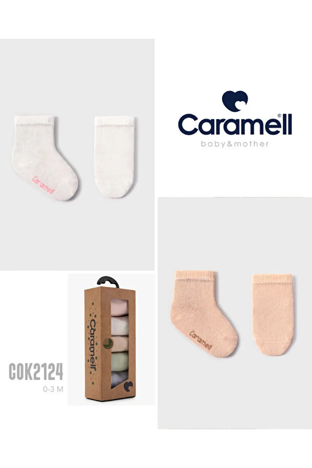 Caramel Pamuklu Kız Bebek 5'li Çorap 0-3 Ay CRML.COE2124 Caramel Pamuklu Kız Bebek 5'li Çorap 0-3 Ay CRML.COE2124