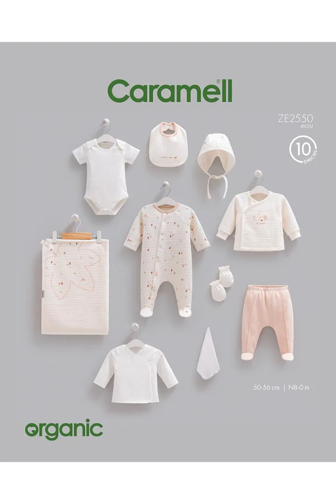 Caramell %100 Organic Pamuk Tiny Organic 10'lu Hastane Çıkışı Set Ekru CRML.ZE2550.EKR Caramell %100 Organic Pamuk Tiny Organic 10'lu Hastane Çıkışı Set Ekru CRML.ZE2550.EKR