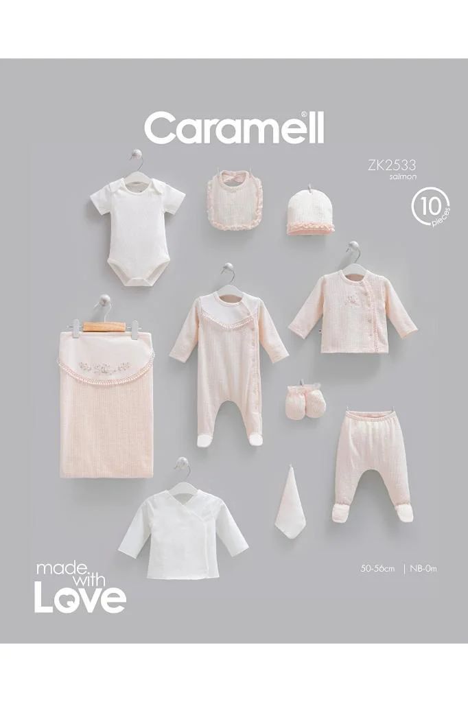 Caramell %100 Pamuk Fashion Girl 10'lu Hastane Çıkışı Set 0-3 Ay 50-56 cm Somon CRML.ZK2533.SMN Fiyatı, Yorumları ve Özellikleri